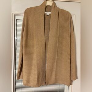 Liz Claiborne Camel Open Front Cardigan
